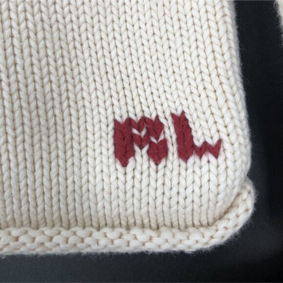 Ralph Lauren Kids Knit American Flag Sweater Girls 4T Ivory/Beige Cotton - Picture 4 of 9